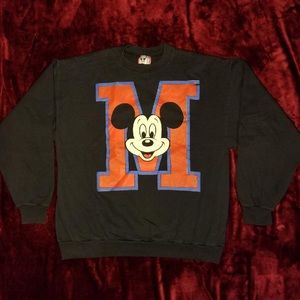 Vintage Disney Mickey Mouse Big M Logo Crewneck